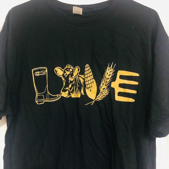 Fruit of the Loom‎ Men's Cotton Tee T-Shirt Love Short Sleeve Black Size Large - Picture 3 of 6